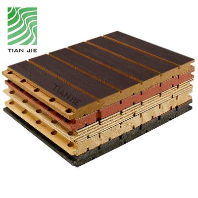 China Tianjie Acoustic Panels Decoration Fireproof And Eco-friendly Home Bathroom 15mm Fireproof Wooden Acoustic 3d Wall Panels for sale