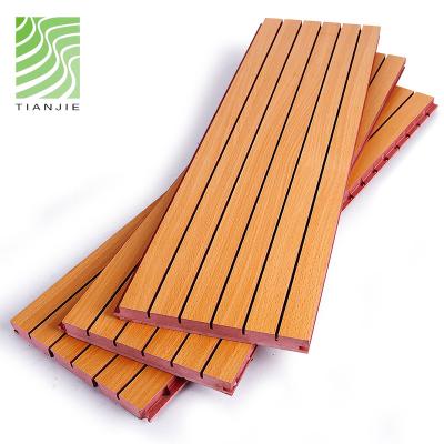 China A1 Sound Absorption Eco-friendly Fireproof Decorative High Density Moisture Proof MgO Grooved Panel Slotted Wooden Wall Acoustic Panel for sale