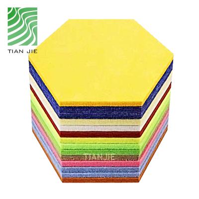 中国 Eco-friendly Tianjie Acoustic Panels Absorption Hexagon Wall Acoustic Panel Polyester Absorber 販売のため
