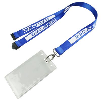 China True Nylon Security Imprinted Nylon Lanyards With Big Size Plastic Card Holder for sale