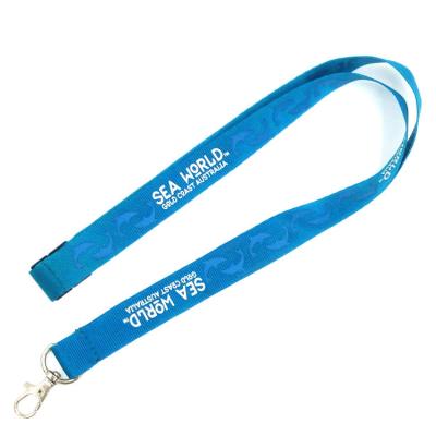 China Classic Blue Lanyard Promotional Products Sublimation Printing Logo With Hook for sale