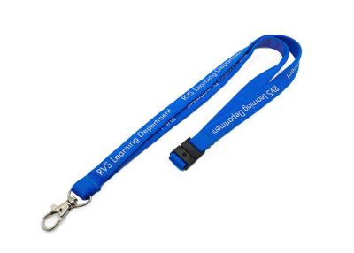 China Blue Wide Custom Tubular Lanyards Neck Straps Lanyards For Office Party for sale