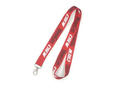 China Logo Customized Red Dye Sublimated Lanyards Polyester Material With Thumb Trigger for sale