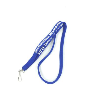 China Blue Polyester Custom Tubular Lanyards Heat Transfer Printing For ID Badge for sale
