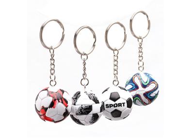 China Mini 3D Cartoon Pvc Rubber Keychain , Football Shape Soft Pvc Custom Keyrings for sale