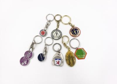 China Shopping Trolley Coin Holder Personalized Metal Keychains Epoxy Soft Enamel for sale