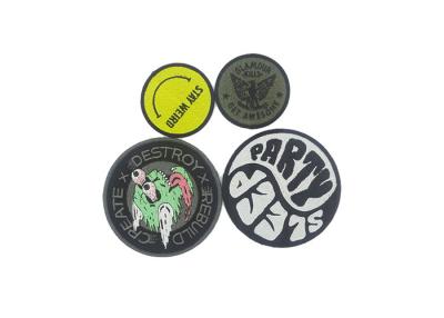 China Personalized Iron On Large Custom Embroidered Patches Round Shape Multi Color for sale