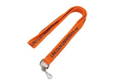 China Orange Black Logo Personalized Lanyards With Pictures For Business License for sale