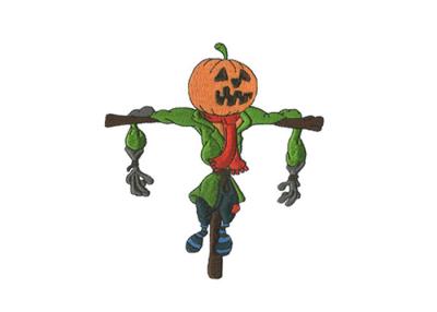 China Twill Custom Halloween Stickers , Pumpkin Scarecrow Iron On Patches Embroidered Patch for sale