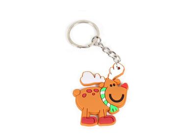 China Rubber Soft PVC Keychains Custom Create 3D Embossed Christmas Gifts for sale