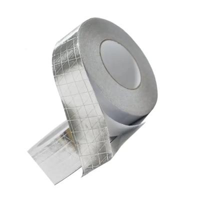 China Scrim Kraft HVAC Reinforced Aluminum Foil Tape 3 Way FSK Rubber Resin Adhesive for sale