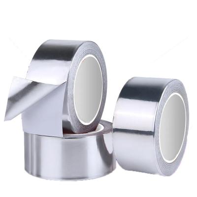 China HVAC R Thermal Insulation Tape Sealing Joints Waterproof Seal Sliver Aluminum Foil Duct Adhesive Tape for sale