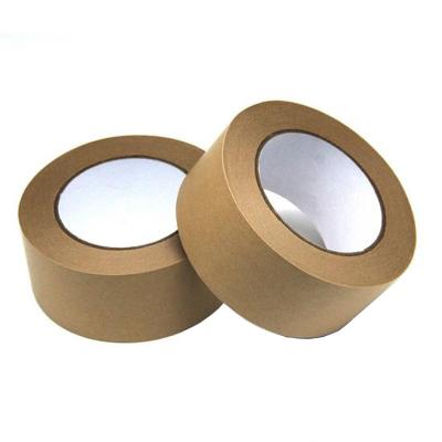 China Flatback Custom Kraft Paper Tape Biodegradable Printable Writable Self Adhesive Non Reinforced for sale