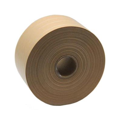 China Reinforced Water Activated Kraft Paper Tape With 3 Thread Nylon Yarn for sale