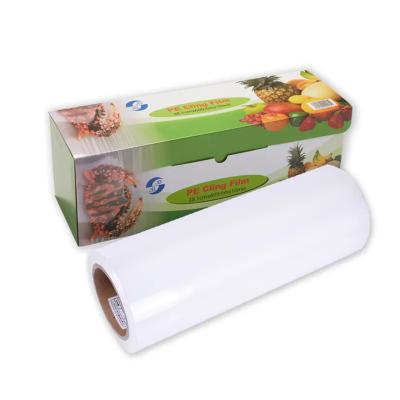 China Antibacterial Manual PE Cling Food Plastic Wrap Roll Food Package for sale