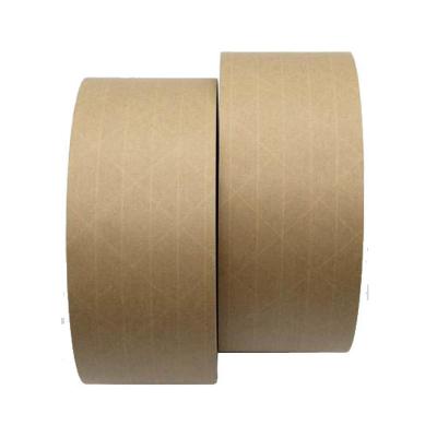 China Reinforced Kraft Paper Sealing Tape Water Activated Custom Printed Kraft Tape for sale