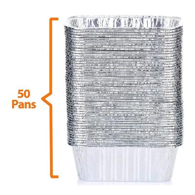China 1LB Custom 8342 Aluminum Foil Food Containers 450ml Food Container Foil With Lid for sale