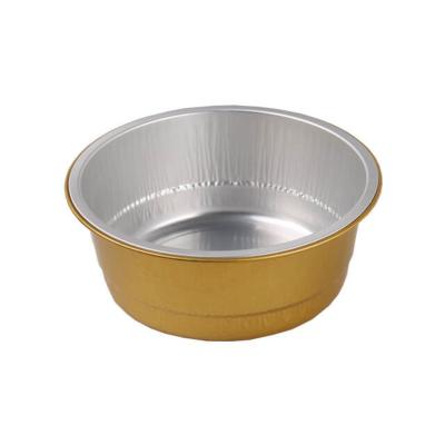 China 450ml Colorful Aluminum Foil Food Containers Smoothwall Disposable Pudding Baking Cups With Lid for sale