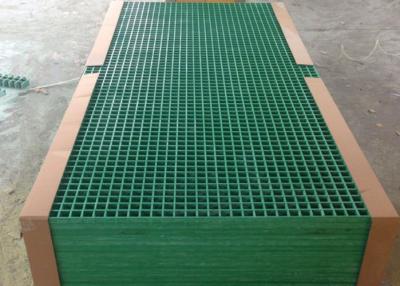 China Green Fiberglass Grating Panels , Plastic Walkway Grating Customized Size for sale