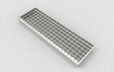 China Stainless Hot Dip Galvanized Catwalk 3MM Bar Grating Stair Treads T1 / T2 / T3 / T4 for sale