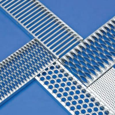 China Aluminum 5052 Perforated 4mm Thickness Diamond Grip Grating for sale