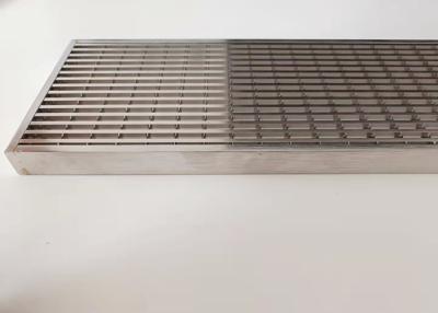 China SS304 Steel Flooring Grating Press-Locked Trench Cover Size 20*4mm  And 600mm Width for sale