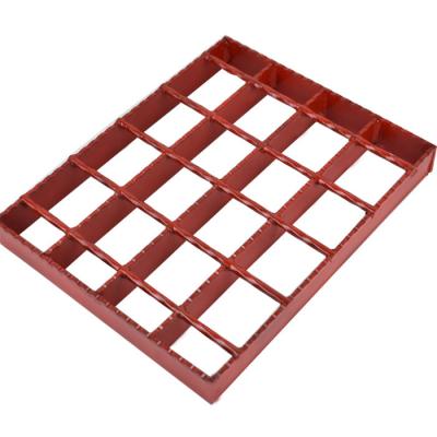 China Red Spray Paint Industrial Metal Floor Grates Welded Bar For Construction And Sidewalk for sale