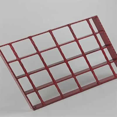 China Serrated Style Bar Industrial Steel Grating Walkway Platform Red Spray Paint for sale