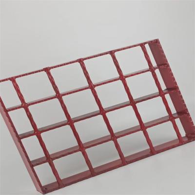 China Metal Red Spray Paint Industrial Steel Grating Anti Slip Serrated Bar Safety Walkway for sale