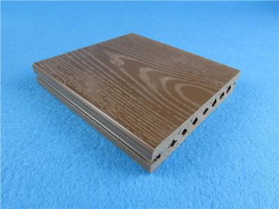 China Brushed Wood Plastic Composite Deck Tiles / Exterior Decking Floor 140 * 25mm for sale