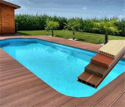 China 60% PVC Powder and 30% Wood Powder WPC Composite Decking Swimming Pool Flooring for sale