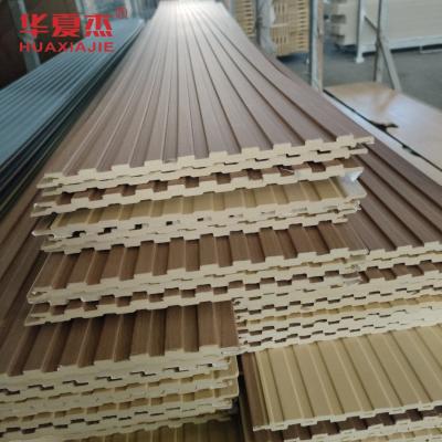 China Wooden Color WPC Wall Panel Interior Decoration Panel Walls Home Building for sale