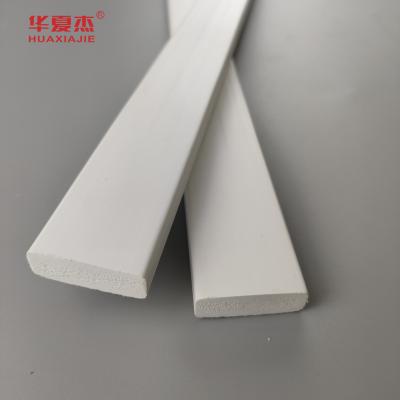 China wholesale cost price 3/8 x 1-1/4 door stop pvc decorative moulding indoor profile white plank for sale