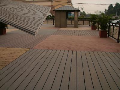China Solid Wood Plastic Decking Eco Friendly UV Proof WPC Composite Decking for sale