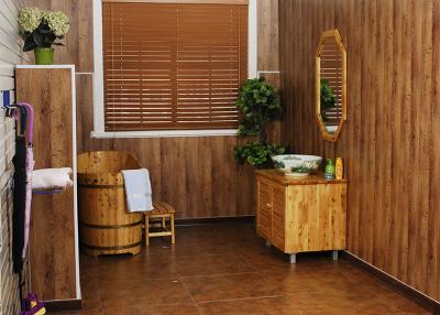 China Sandalwood UPVC Wall Cladding / Smooth Vinyl Wall Panels For Corridor for sale