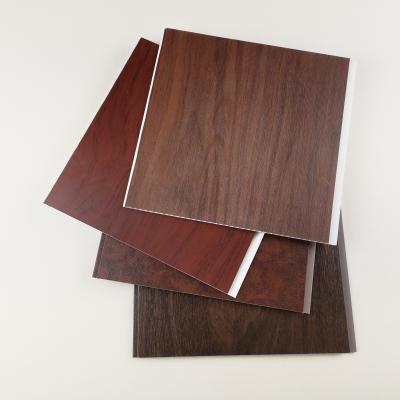 China Dark Wooden Color PVC Wall Panels , Pvc Wall Cladding For Hotel Or Home for sale