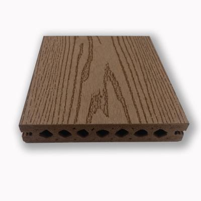 China Anti Skid WPC decking Composite Floor Covering 140 x 25mm brown coffee grey teak wood color for sale