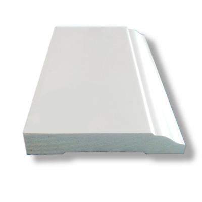 China Pvc Primed Colonial Baseboard Moulding Paintable Plastic for sale