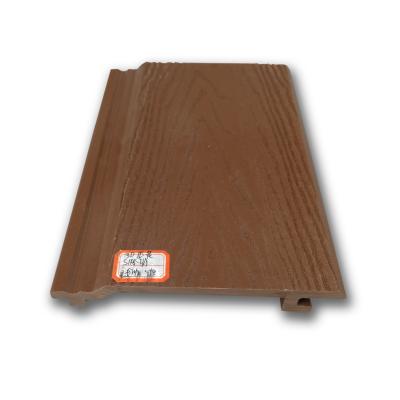 China Exterior wall cladding panels wpc wall panel for outdoor UV resistant board 148mm x 21mm teak coffee brown color for sale