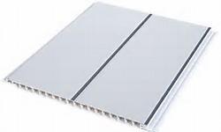 China Middle Groove Silver Line PVC Ceiling Panels for sale