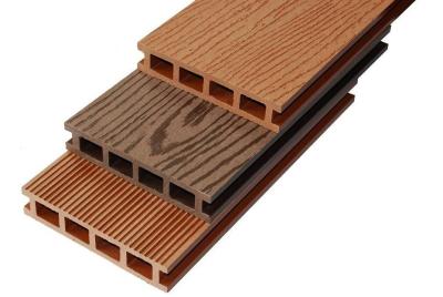 China Strong Hollow WPC Composite Deck Boards / Timber Flooring Decking for sale