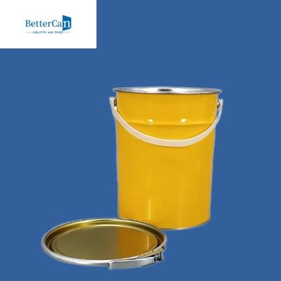 China 0.28mm-0.35mm Metal Paint Pail Round 5 Litre Metal Bucket UN Approved for sale
