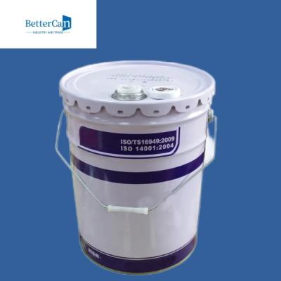 China Anti Rust Metal Paint Bucket 15L 20L White Bucket With Lid for sale