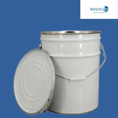 China Tinplate 5 Gallon Paint Pails , 20L Metal Bucket With Lid for sale