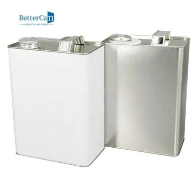 China White Rectangular One Gallon Metal Can Tinplate Material For Engine Oil for sale