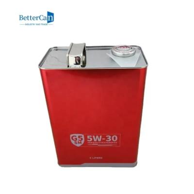 China Rectangular Engine Oil Tin 1 Gallon Motor Oil Tin With Pressure Cap for sale