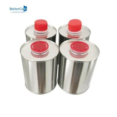 China 1 Gal Engine Oil Tin 1 Liter Metal Packaging Tins With Plastic Stopper Screw Lid for sale