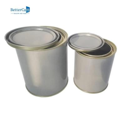China Custom Empty Paint Tins 1 Litre Round Automotive Paint Cans With Tight Triple Lid for sale