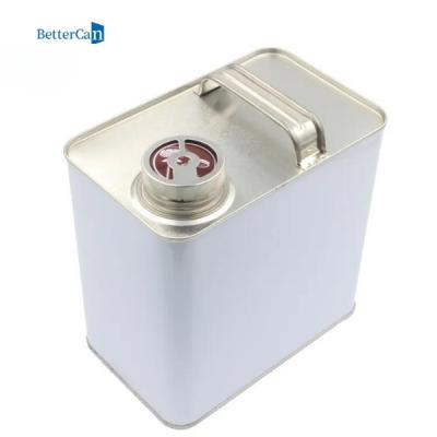 China ISO9001 Car Paint Tin 4L 2L Rectangular Metal Container With Spout Cap Packaging Container for sale