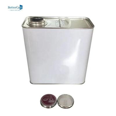 China Pressure Cap Square Tin Can 2L Square Empty Paint Tin For Thinner Chemical for sale